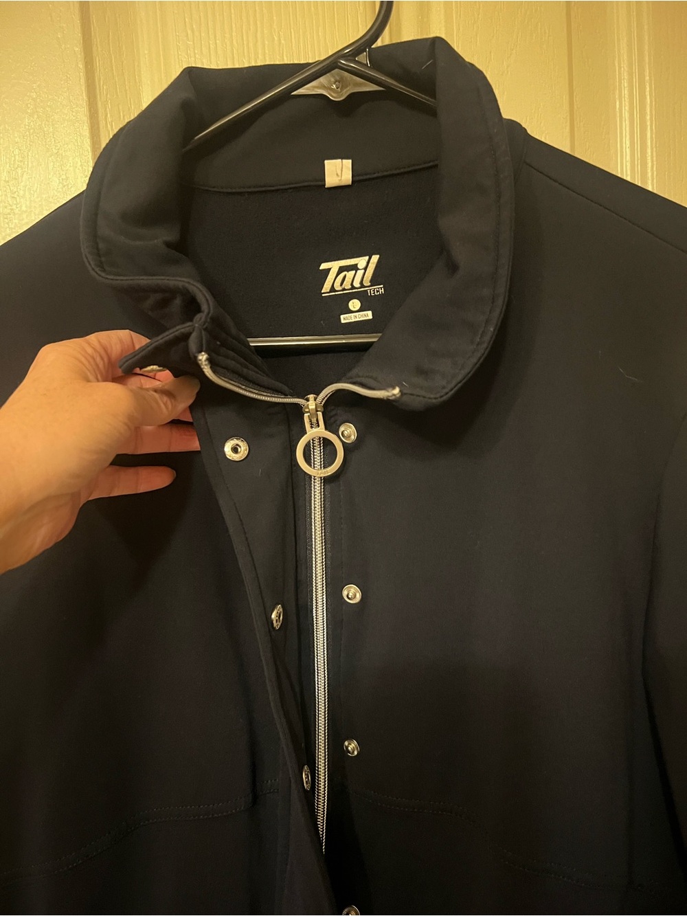 Tail Tech ThermoCool Pro Performance Jacket Black Silver Golf Tennis, Size L - Picture 2 of 12